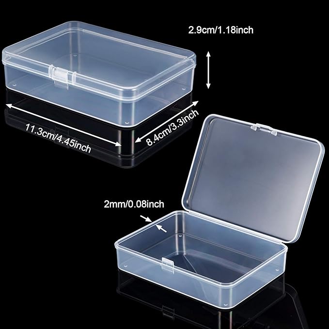 SATINIOR 24 Packs Small Clear Plastic Beads Storage Containers Box - Image 2