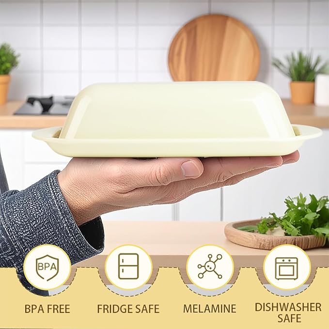 Butter Dish with Lid and Knife, Durable Countertop & Fridge Butter Keeper - Image 4