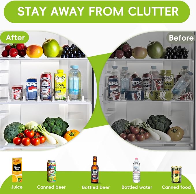 Soda Can Dispenser for Refrigerator, Self-Pushing Drink Organizer for Fridge - Image 4