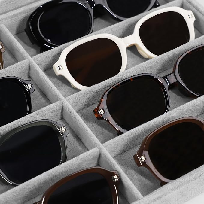 Wudygirl Jewelry organizer Sunglass Organizer 8 Slot Velvet Jewelry Tray - Image 3