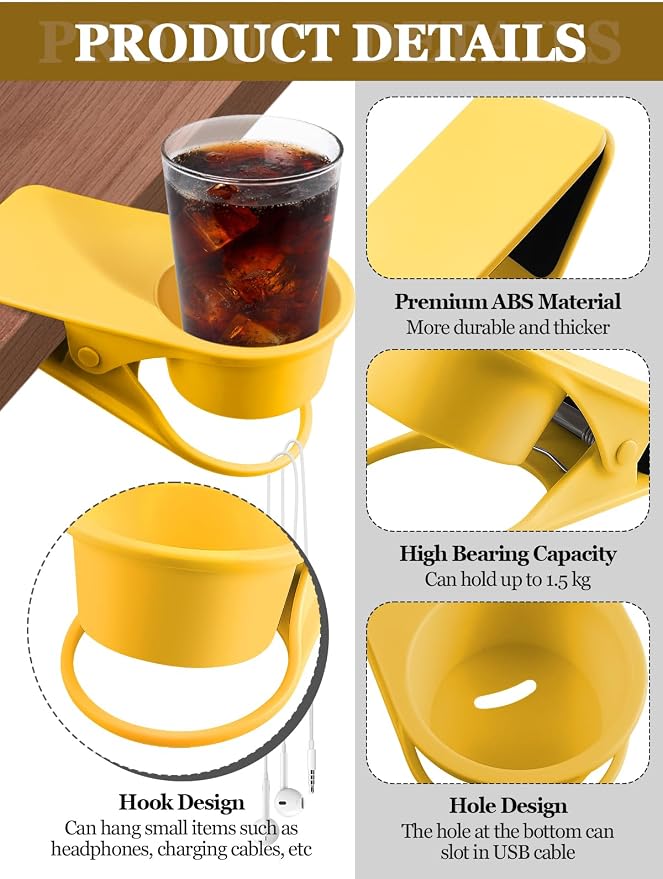 Kalolary Drinking Cup Holder Clip- Chair and Table Bottle Cup Stand The DIY - Image 3