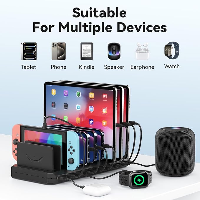 Charging Station for Multiple Devices, Charging Station for iPhone Apple Watch - Image 4