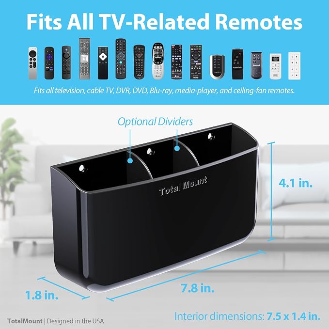 TotalMount Hole-Free Remote Holder – Eliminates Need to Drill Holes in Your Wall - Image 3