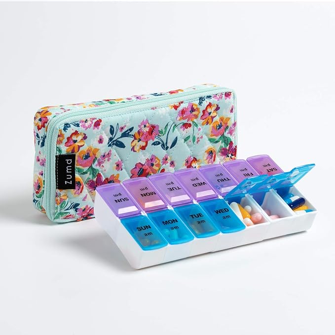 Weekly Pill Organizer 2 Times a Day, Zumd Pill Box 7 Day by zumd
