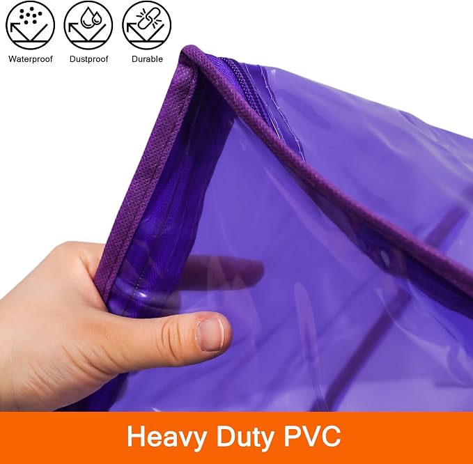 Vieshful Purple 40L Clear Clothes Storage Bag Colorful Clothes Organizer - Image 3