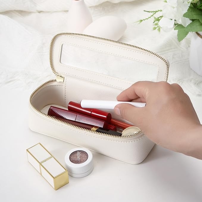 Aveniee Clear Makeup Brush Bag, Slim Cosmetic Brush Holder, Small Toiletry Bag - Image 2