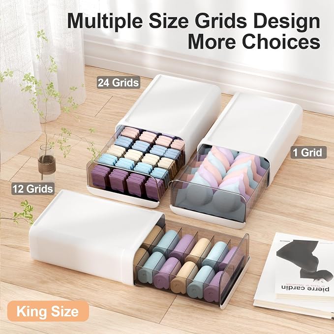 Underwear Organizer Drawer, 1 Cell Plastic Sock Underwear Storage Drawer - Image 3
