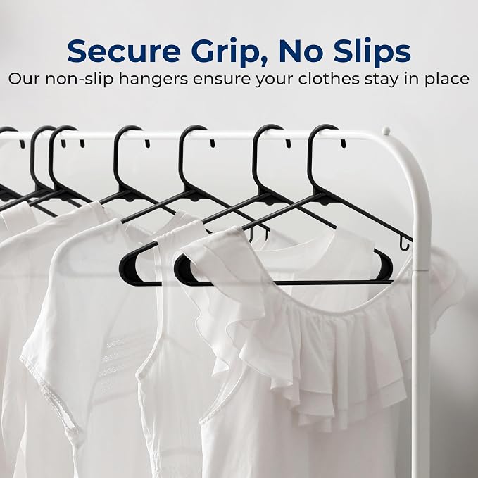 SereneLife 50 Pack Plastic Hangers, Space-Saving Closet Organizers, Durable and - Image 3