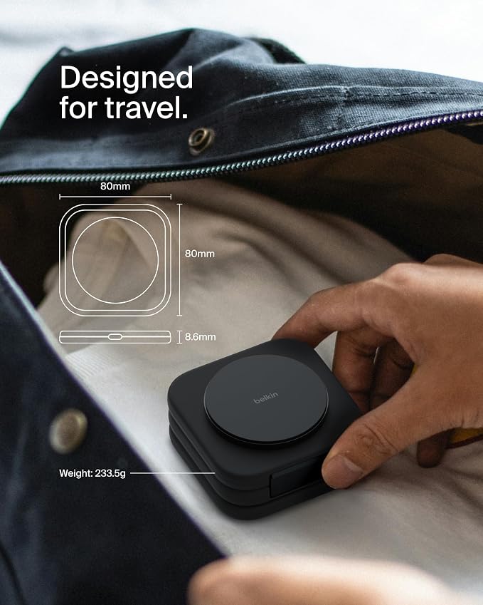 Belkin MagSafe Charger Compatible 3-in-1 Magnetic Charging Travel Pad - Image 5