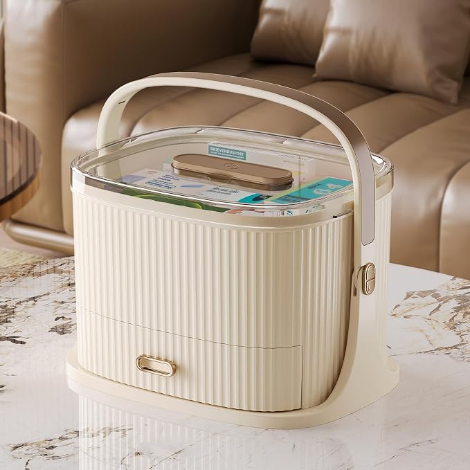 Two-Medicine Organizer, Portable Medicine Cabinet Organizer, Empty First Aid Kit - Image 7