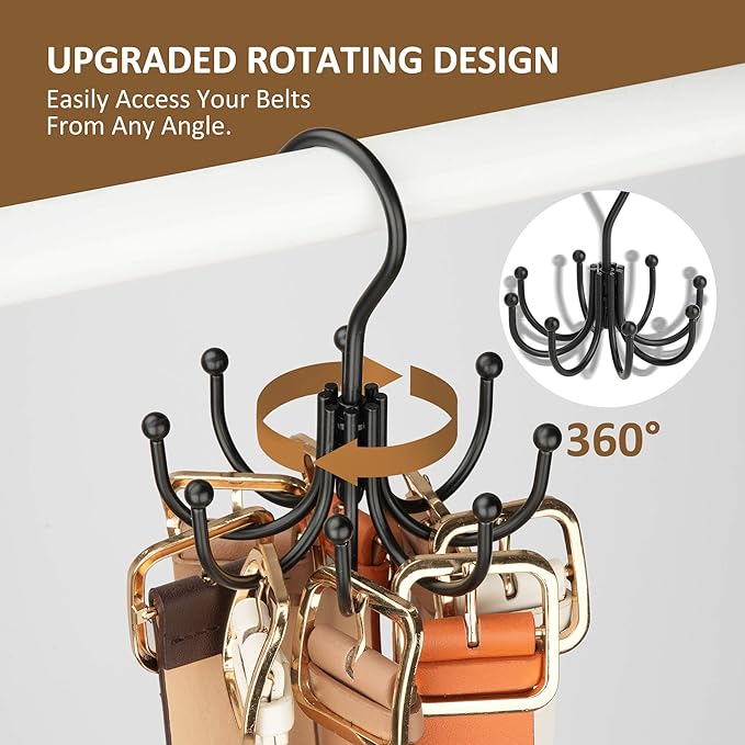 ZEDODIER Belt Hanger, Belt Rack Closet Accessories Organizer, Maximum 24 - Image 2