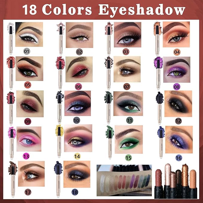 Pink Eyeshadow Stick Makeup, Highlighter Matte Cream Eye Shadow Pencil - Image 7