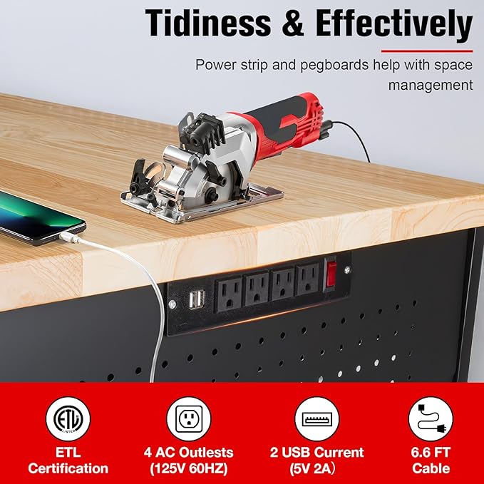 60" Workbench with Drawers, Work Benches - Image 3