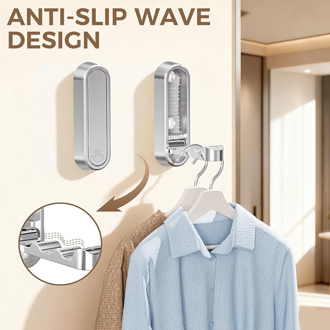4-Pack Heavy Duty Zinc Alloy Folding Wall Hooks - Image 5