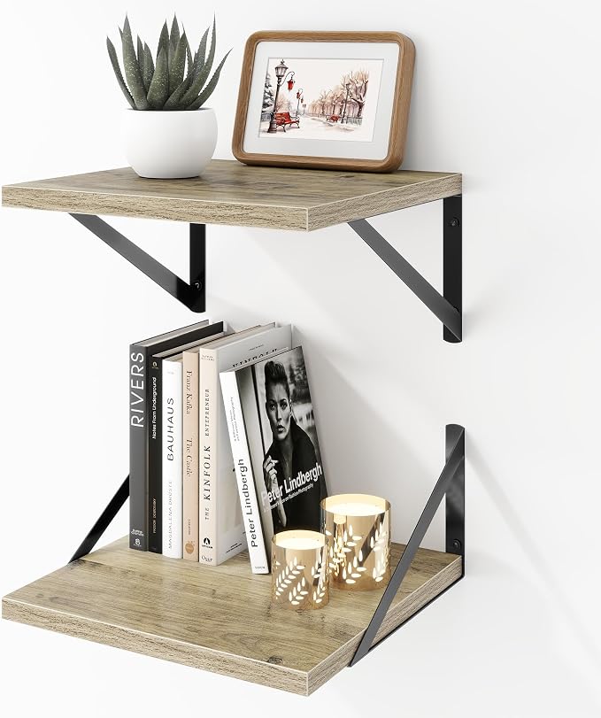 Deep Floating Shelves Wall Mounted, Living Room, Office by Acovy