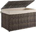 SONGMICS Storage Basket with Lid, Woven Blanket Storage Bin with Handles by SONGMICSbySONGMICSHOME