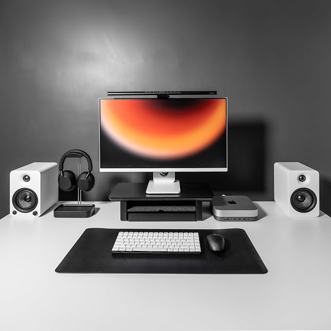 Raico Desk Cockpit Shelf Monitor Stand System Dual Screen Setup Wood Large Desk - Image 2