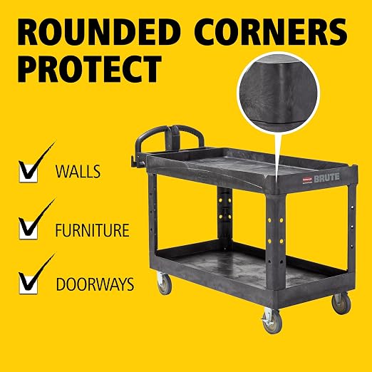 Rubbermaid Commercial Products BRUTE Heavy Duty 2-Shelf Utility/Service Cart - Image 4