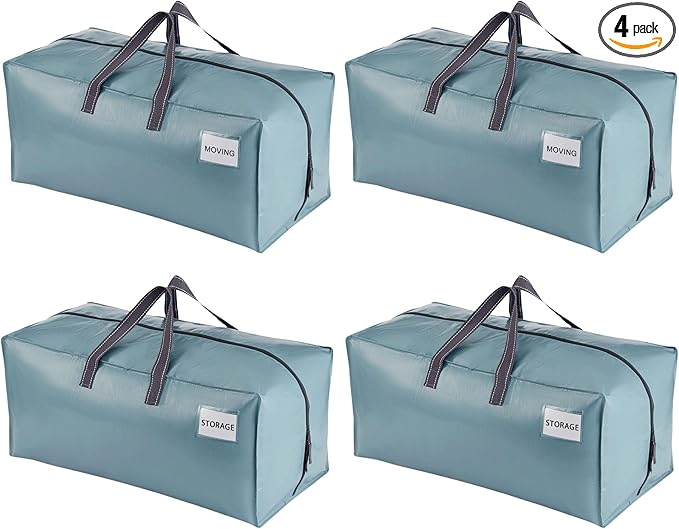 VENO 4 Pack Moving Bags w/Backpack Straps, Heavy Duty, Moving Boxes Alternative by Veno