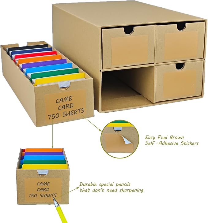 4 Sets Trading Card Storage Boxes, Includes 16-750 CT Boxes & 64 Dividers - Image 6