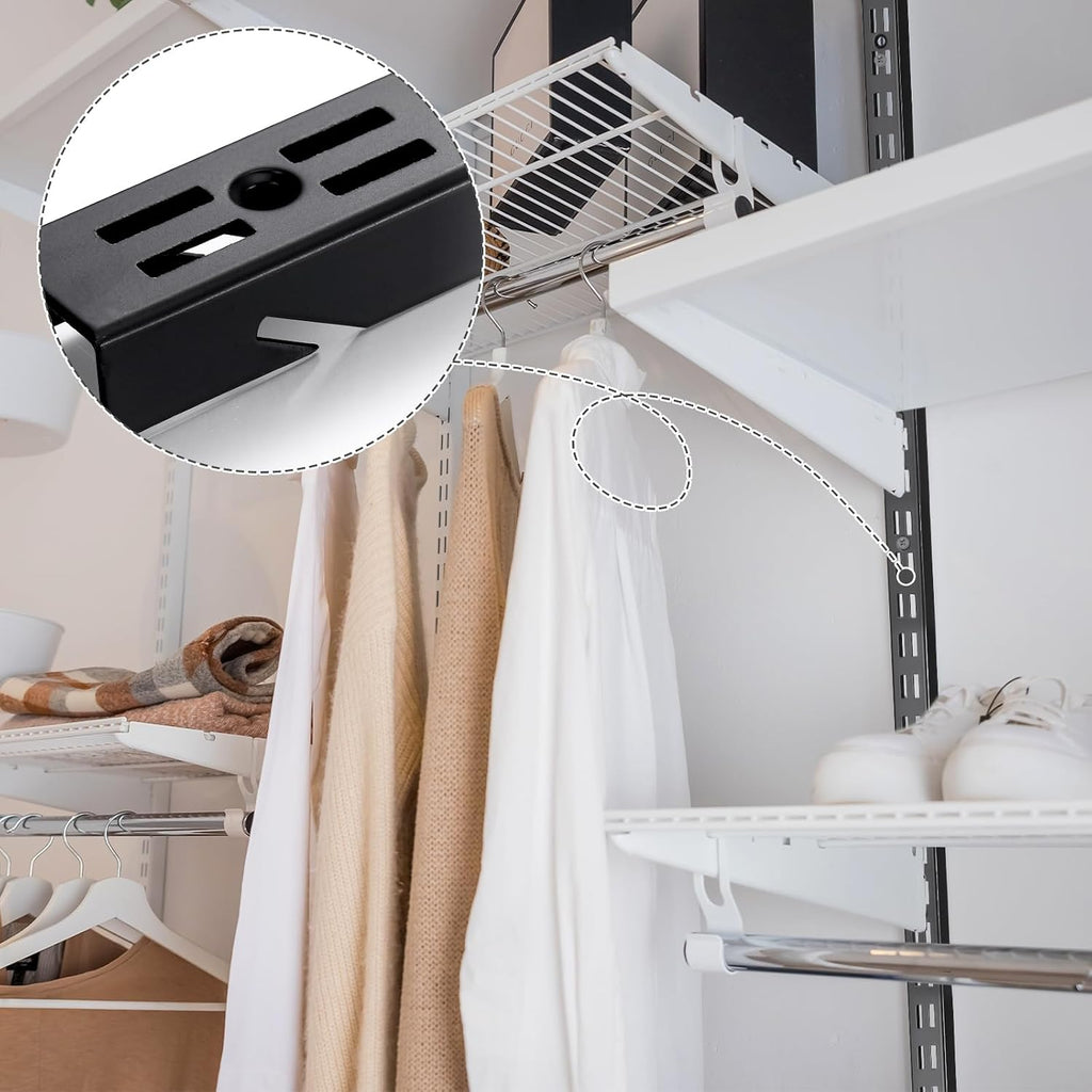 6 Pcs Shelf Rails Bracket Track 47.5 Inches Upright Closet System