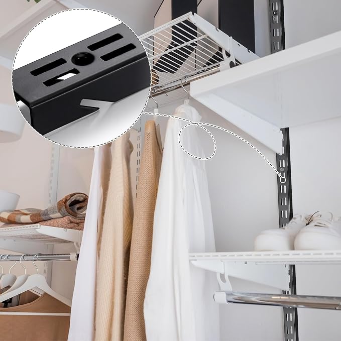 6 Pcs 47.5 Inches Shelf Rails Bracket Track Upright Closet System Hardware - Image 5