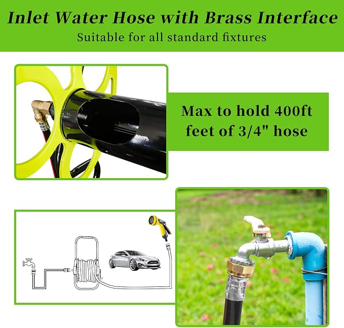 Stainless Steel Garden Hose Reel Cart - Image 3