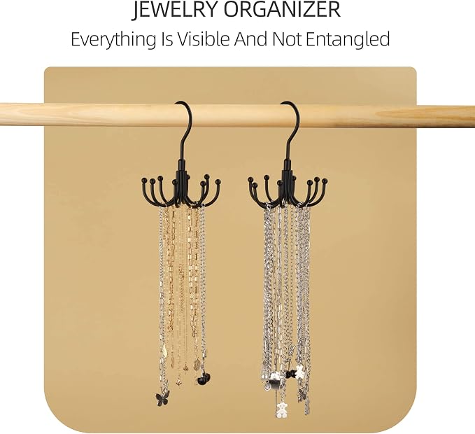 ZEDODIER Belt Hanger, 4 Pack Rotatable Belt Rack Closet Accessories Organizer - Image 6