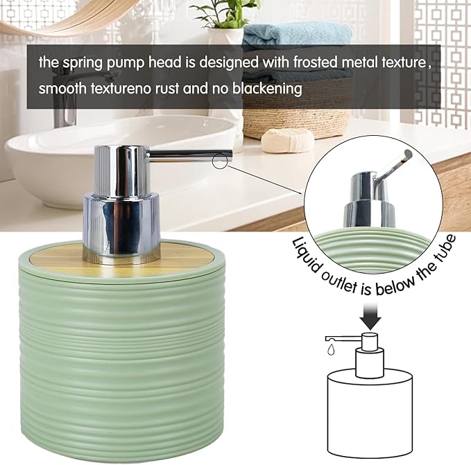 CERBIOR Bathroom Accessories Set 6 Piece Bamboo Bath Ensemble Includes Soap - Image 3