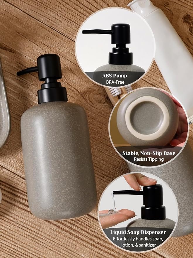 INGOFIN 3 Pcs Ceramic Bathroom Accessory Set - Image 5