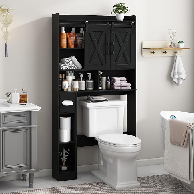 Vabches Over The Toilet Storage Cabinet, Farmhouse Storage Cabinet Over Toilet - Image 5