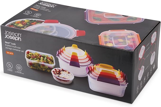 Joseph Joseph Nest Lock 16-piece Plastic BPA Free Food Storage Container Set - Image 7