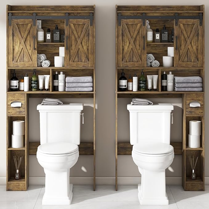 Vabches Over The Toilet Storage Cabinet, Farmhouse Storage Cabinet Over Toilet - Image 6