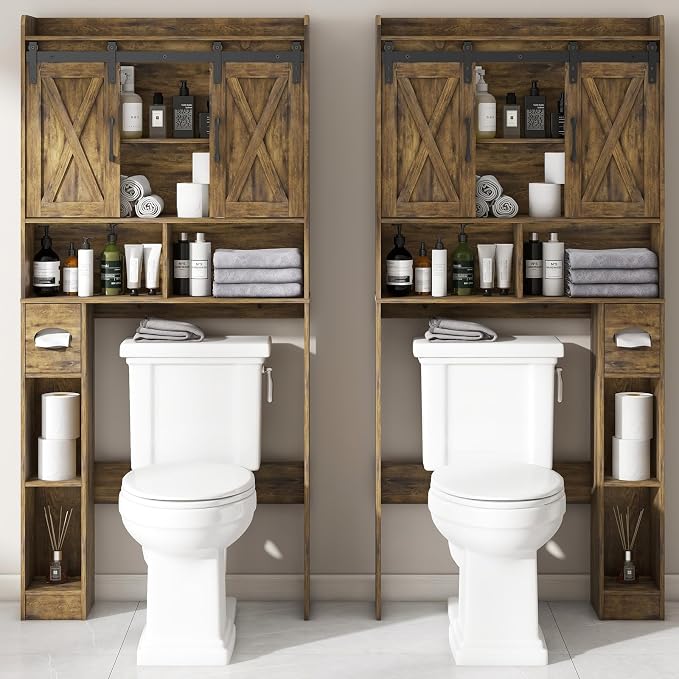 Vabches Over The Toilet Storage Cabinet, Farmhouse Storage Cabinet Over Toilet - Image 4