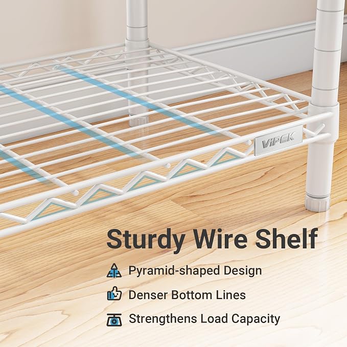 VIPEK R2 Heavy Duty Rolling Garment Rack 3 Tiers Adjustable Clothes Racks - Image 7