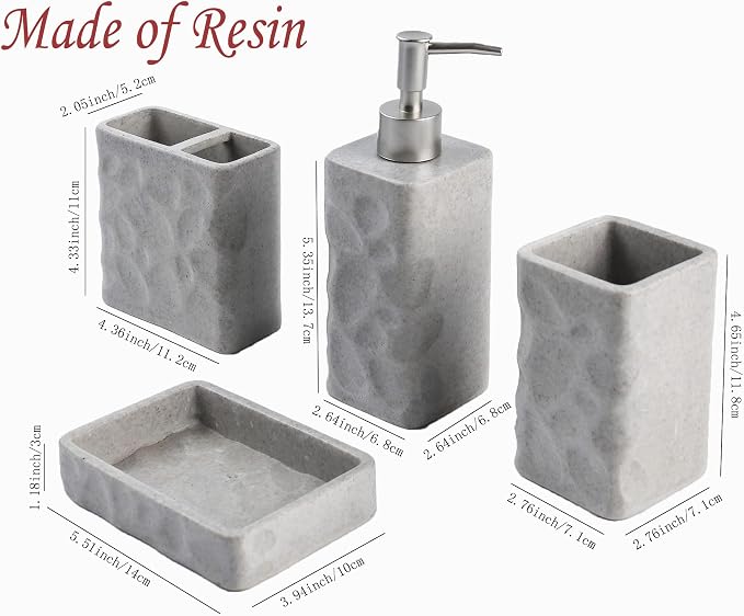 Hymmah Bathroom Accessories Set, Toothbrush Holder, Farmhouse Bathroom Decor - Image 2