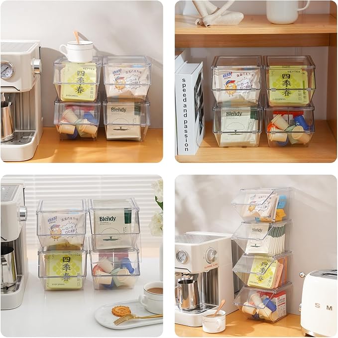 Tea Bag Organizer Coffee Pod Holder K Cup Holder, Stackable Acrylic Desk - Image 2