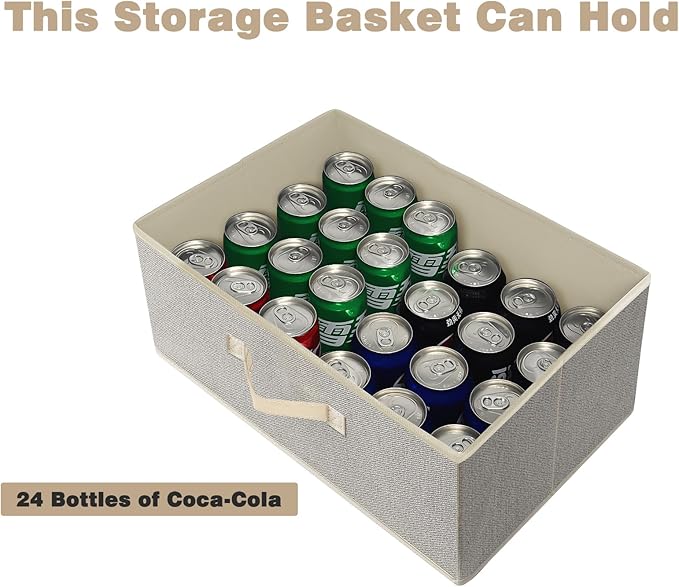 Storage Baskets, 15.7 Inch Woven Fabric Bins, Storage Cubes - Image 4