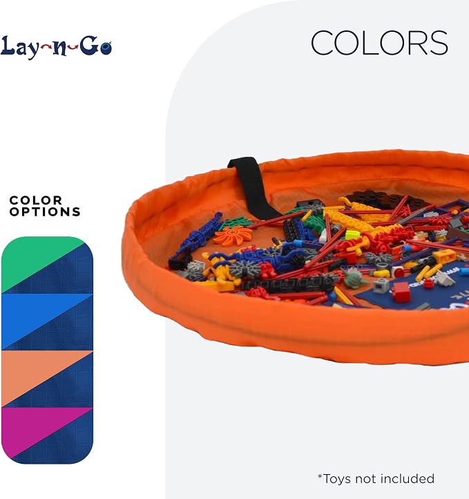 Lay-n-Go 2-in-1 Small Portable Drawstring Toys Storage Organizer and Play Mat - Image 6