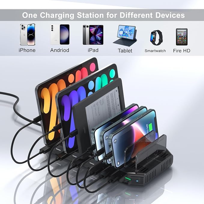 Multi USB Charging Station for Multiple Devices, 60W 10 Ports Multi Charger - Image 2