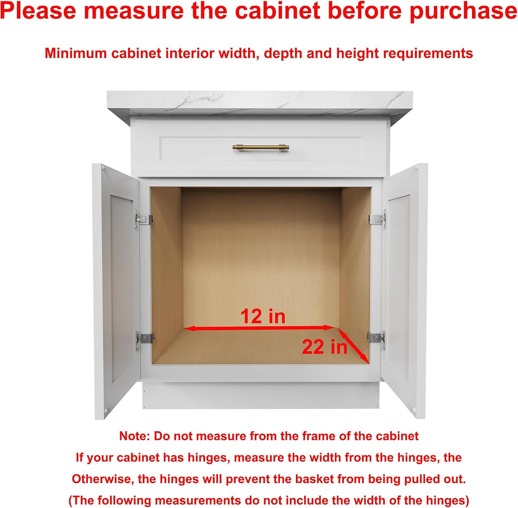 Sikarou Wood Pull Out Cabinet Organizer 2 Tie 11" W x 21" D for 12"