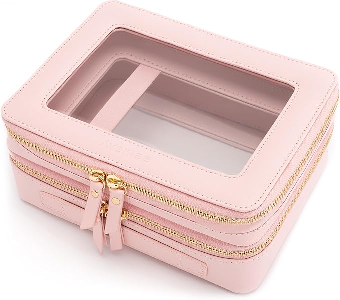 Aveniee XL Clear Makeup Organizer, Double Layer Travel Cosmetic Case by Aveniee