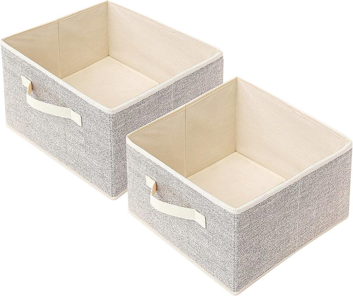 Storage Baskets, 11-Inch Woven Fabric Bins, Storage Cubes with
