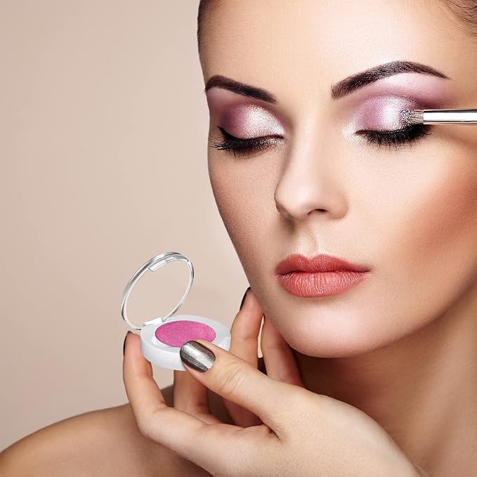 FRCOLOR 4Pcs Empty Magnetic Eyeshadow Cases Small Round Single Color Makeup - Image 3