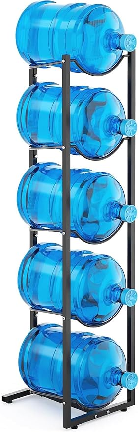 MYLOLF 5 Gallon Water Jug Rack: 5 Tier 5 Gal Bottle Holder Stand by MYLOLF