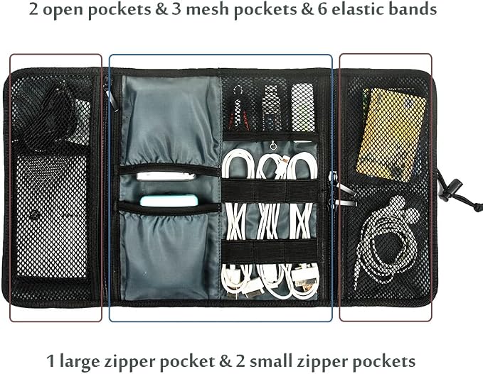 ProCase Electronic Organizer Cord Pouch, Travel Cable Charger Phone Accessories - Image 2