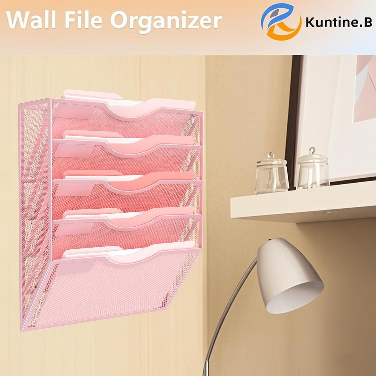 Kuntine.B Wall File Organizer Office Hanging Magazine Holder Wall File