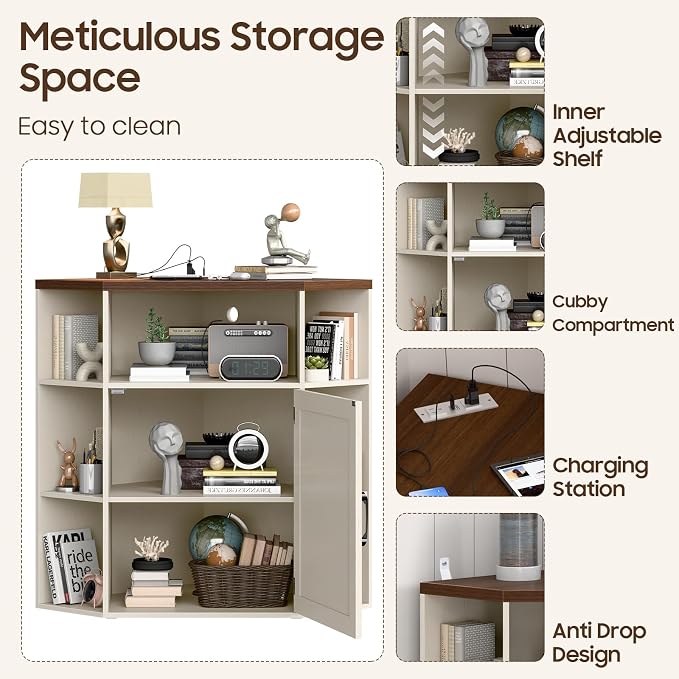 Vabches Corner Cabinet, Corner Storage Shelf - Image 5