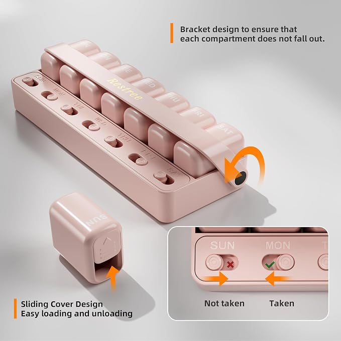 Restree Weekly Pill Organizer 7 Day one time a Day - Image 4
