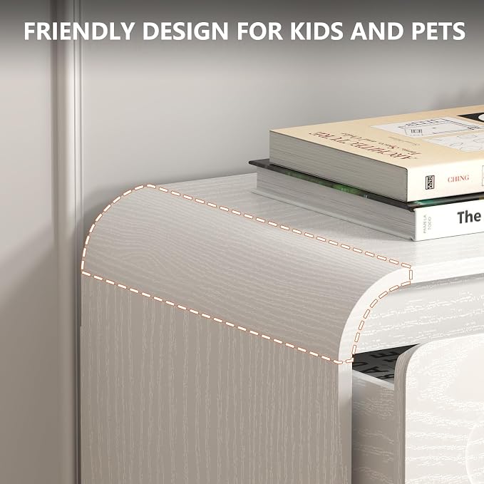 Dresser for Bedroom with 6 Drawers, Wood Closet Clothes Storage Dressers - Image 4
